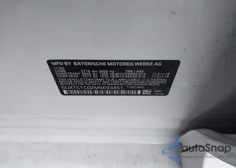 2021 BMW X3 Phev xDrive30E from USA, damaged, VIN 5UXTS1C02M9E93451